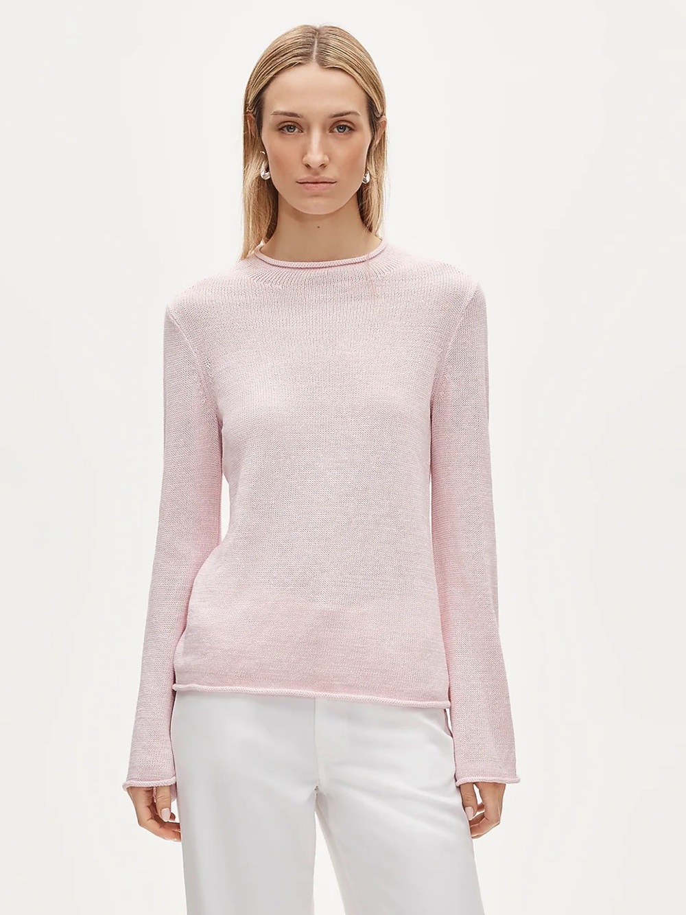 J.CREW Summer Rollneck Sweater in Linen Blend, Size S